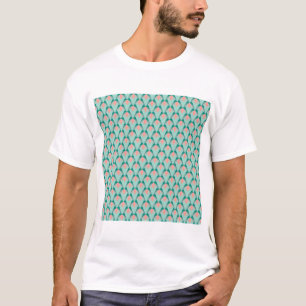 Pink Peach Yukka And Green Art Deco Pattern T-Shirt