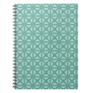 Pink Peach Yukka And Green Lattice Tile Pattern Notebook