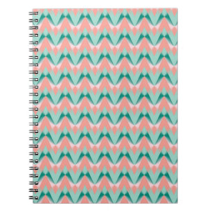Pink Peach Yukka And Green ZigZag Pattern Notebook
