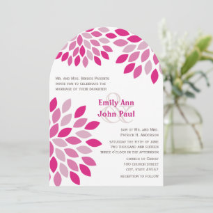Pink Peacock Orchid Hush Floral Dahlia Wedding Invitation