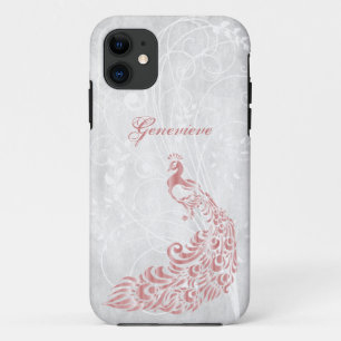 Pink Peacock Personalised iPhone 11 Case