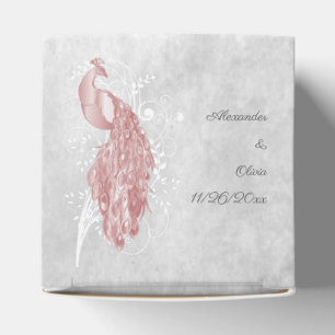 Pink Peacock Wedding Favour Box