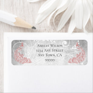 Pink Peacocks Address Label