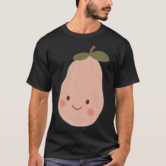 Pink Pear Cutie Illustraion T-Shirt (Front)