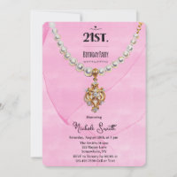 Pink Pearl Necklace 21st. Birthday Party