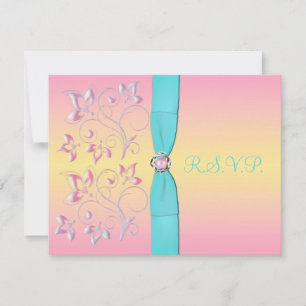 Pink Pearl & Pretty Pastels Sweet 16 RSVP Card