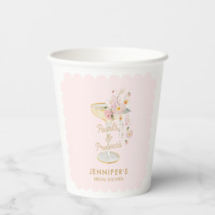 Pink Pearls and Prosecco Bridal Shower Paper Cups