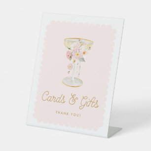 Pink Pearls and Prosecco Cards and Gifts Pedestal Sign
