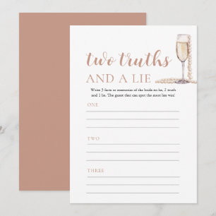 Pink Pearls and Prosecco Two Truths and a Lie Game Invitation
