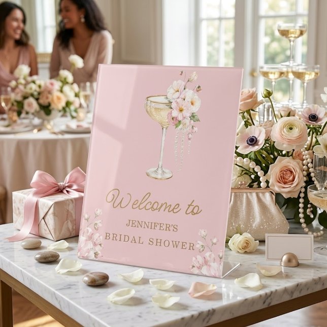 Pink Pearls and Prosecco Welcome Sign (Creator Uploaded)