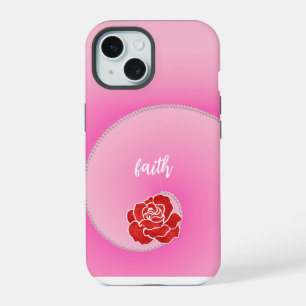 Pink Pearls and Red Rose Spiral Gradient iPhone 15 Case