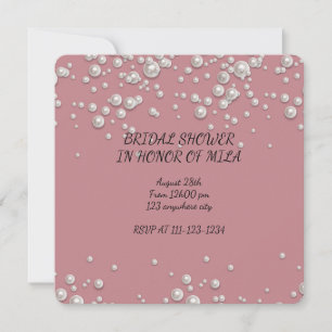 PINK PEARLS BRIDAL SHOWER INVITATION