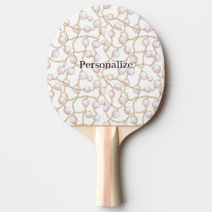 Pink Pearls Gold Chain   Ping Pong Paddle