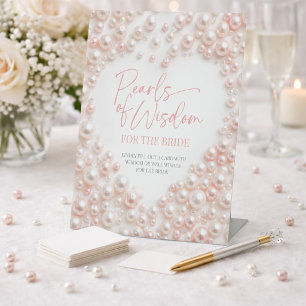 Pink Pearls of Wisdom Bridal Shower Sign