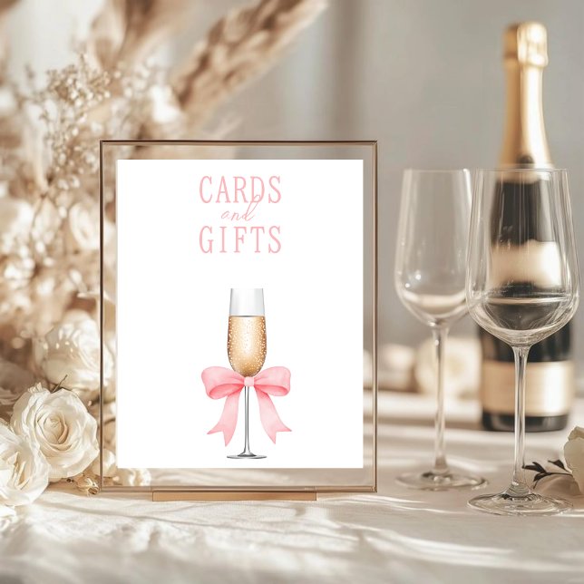 Pink Pearls & Prosecco Bridal Shower cards gifts Poster (Creator Uploaded)