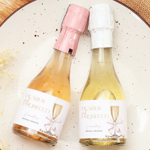 Pink Pearls & Prosecco Bridal Shower Sparkling Wine Label