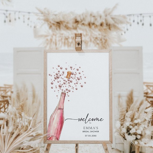 Pink Pearls & Prosecco Bridal Shower Welcome Sign (Creator Uploaded)