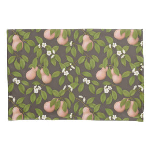 Pink Pears (dark brown) Pillowcase