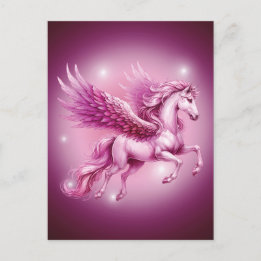 Pink Pegasus Pretty Fantasy Postcard