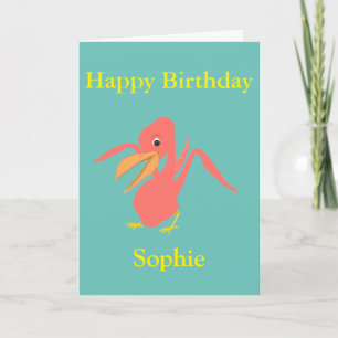 Pink Pelican customisable birthday Cards