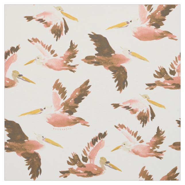 PINK PELICAN PARTY FABRIC (Swatch)