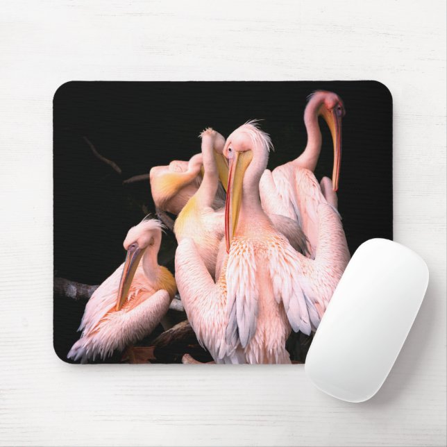 Pink Pelicans Mouse Mat (With Mouse)