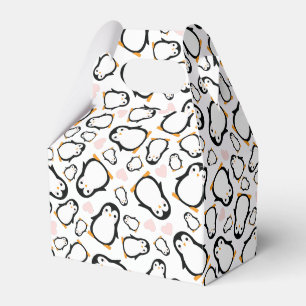 Pink Penguin Baby Shower Favour Box