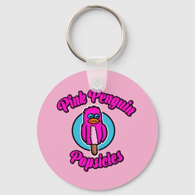 Pink Penguin Popsicle Key Ring (Front)