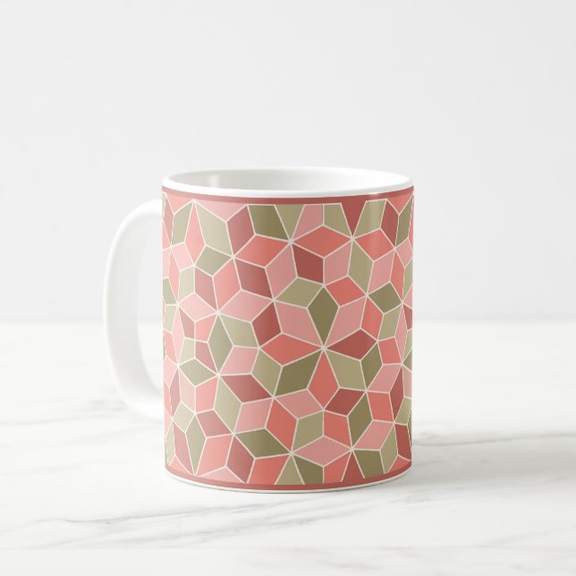 Pink Penrose Tiles Coffee Mug (Front Left)