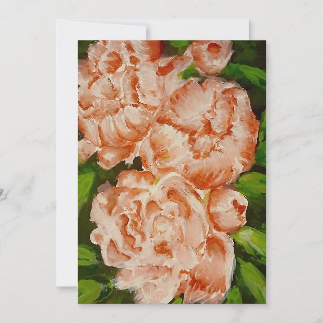 Pink Peoney Holiday Card (Front)