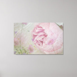 Pink Peonies and Wildflowers Canvas Print