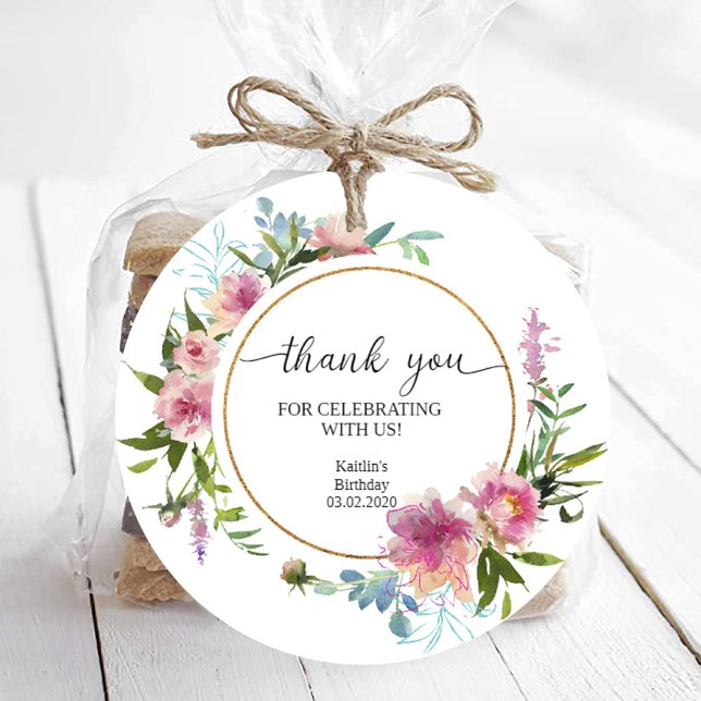 Pink Peonies Birthday  Favour Tags (Creator Uploaded)