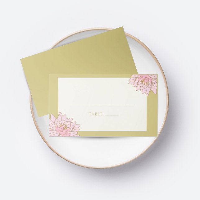 PINK PEONIES CHINOISERIE WEDDING PLACE CARD (Creator Uploaded)
