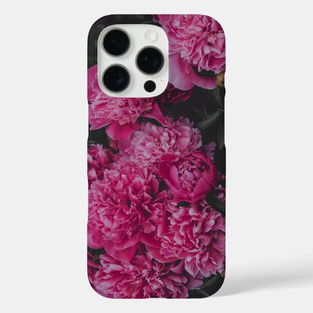 Pink peonies, dark moody aesthetic Case-Mate iPhone case (Back)