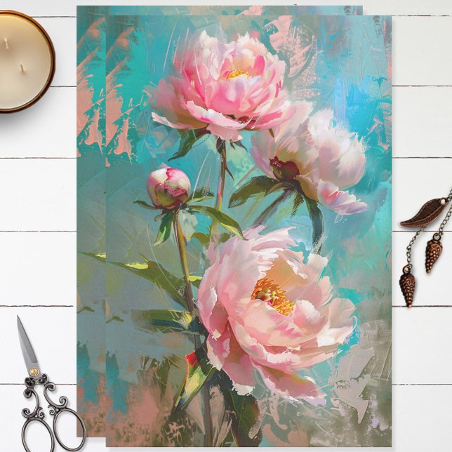 Pink Peonies Decoupage Tissue Paper for Furniture (Creator Uploaded)