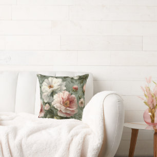 Pink Peonies Elegant Cushion