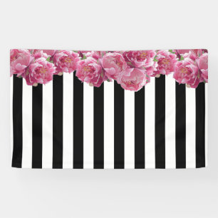 Pink Peonies Floral Backdrop Banner