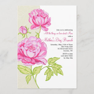 Pink Peonies Floral Invitation