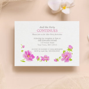 Pink Peonies Floral Pink After Party Enclosure Card