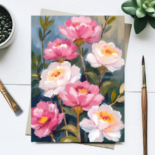 Pink Peonies Flower Bouquet Postcard
