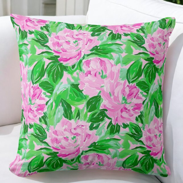 Pink Peonies Flowers Pattern Cushion (Creator Uploaded)