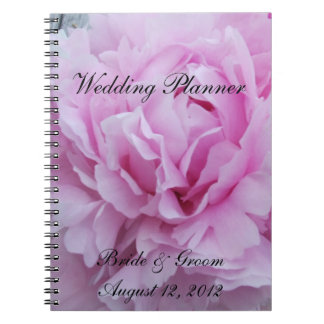 Pink Peonies Flowers Wedding Planner Notebook