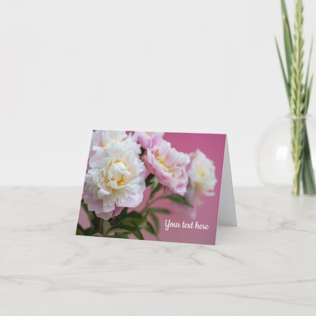 Pink Peonies Greeting Card (Front)