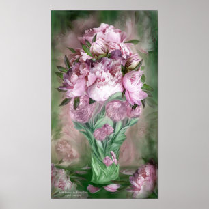 Pink Peonies In Peony Vase Art Poster/Print Poster