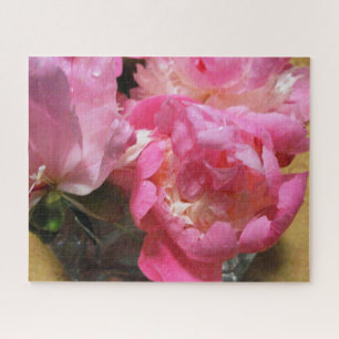 Pink Peonies in Vase Photo Mouse Pad Jigsaw Puzzle
