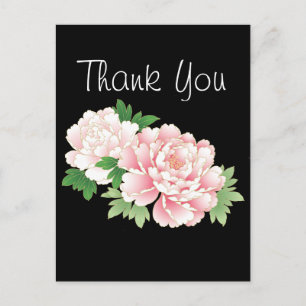 Pink Peonies Japanese Floral Kimono Postcard