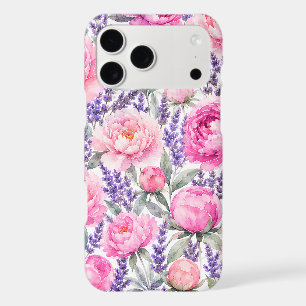 Pink Peonies & Lavender Watercolor Floral Pattern