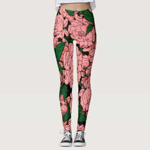 Pink Peonies Leggings