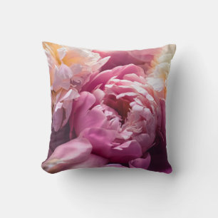 Pink Peonies: Luxurious Floral Art. Cushion