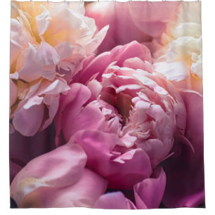 Pink Peonies: Luxurious Floral Art. Shower Curtain